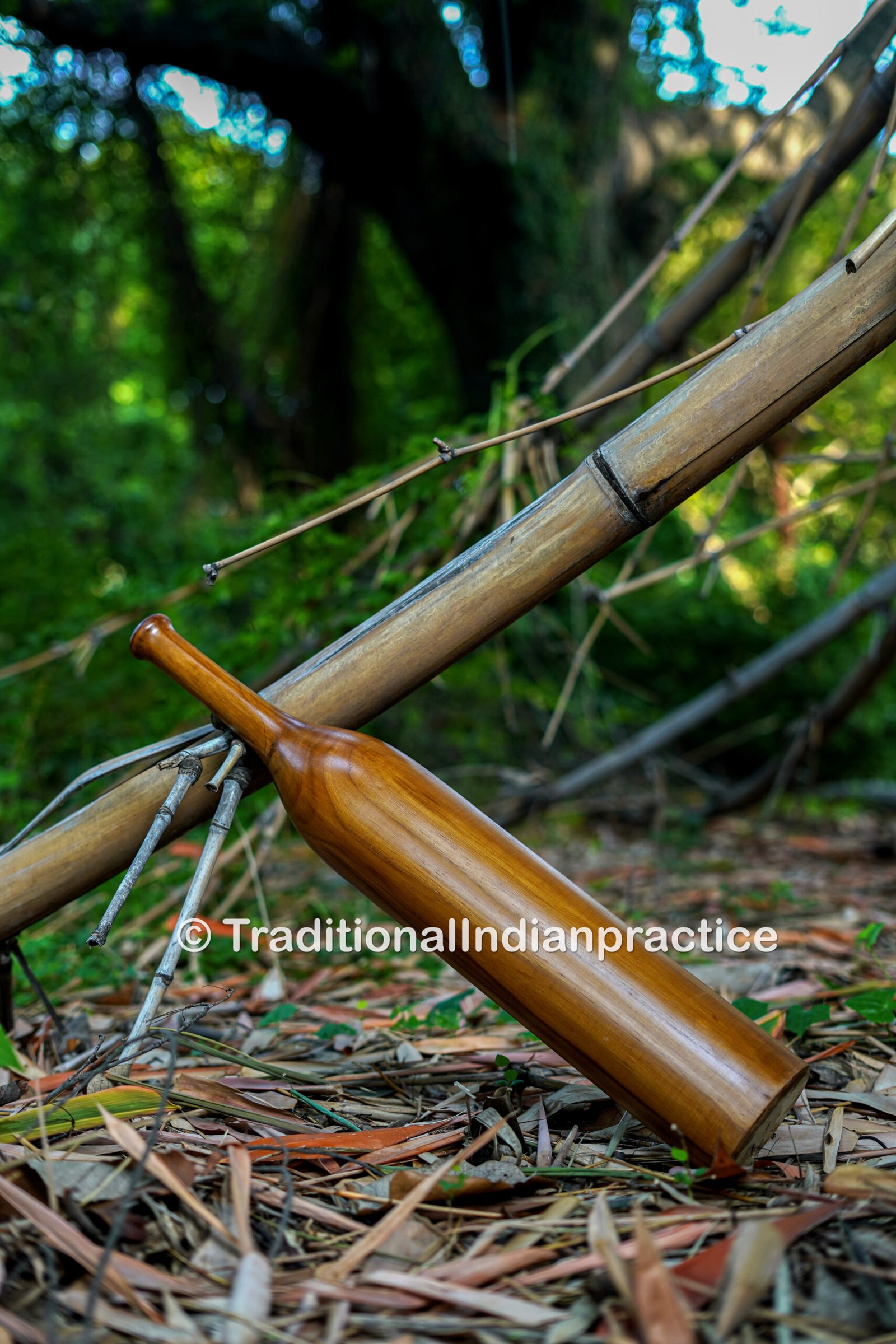 Handcrafted Teak Wood Mudgar 4 kg | 30 Inch Traditional Indian Strength Club Wrestling & Indian strenght club