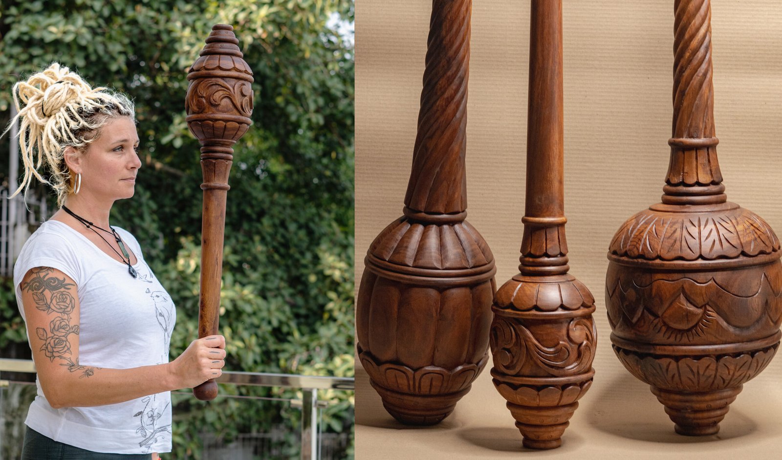 Handcrafted Wooden Gadas