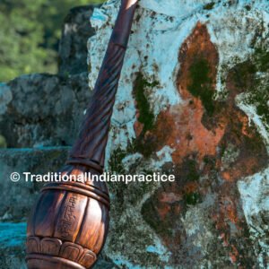 Premium Rosewood Hanuman Gada | Handcrafted Wooden Indian Wrestling Mace | Akhara Training Equipment